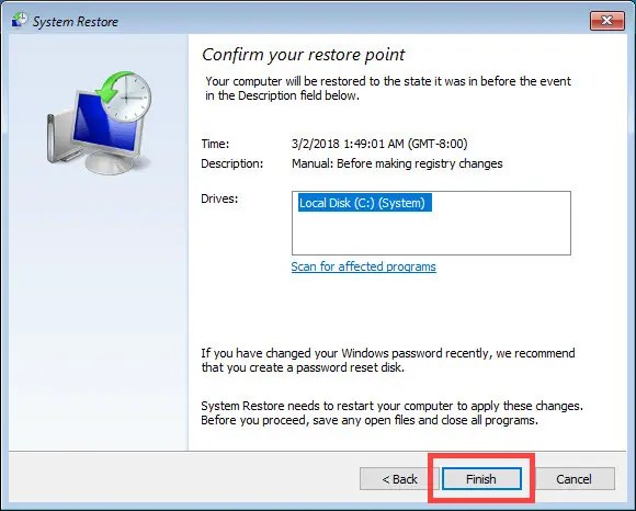 persist applications through system recovery windows 10