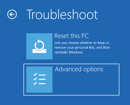 詳細オプションをクリックします