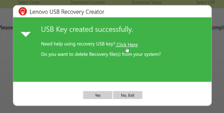LenovoリカバリUSBドライブステップ04