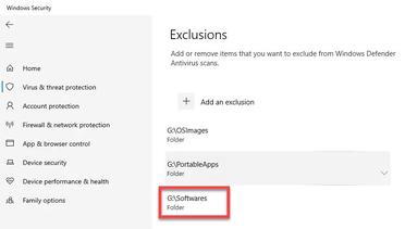 How to Exclude File or Folder in Windows Security Defender
