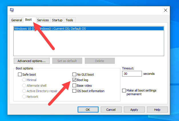 Windows-boot-loggin-events-msconfig-tool