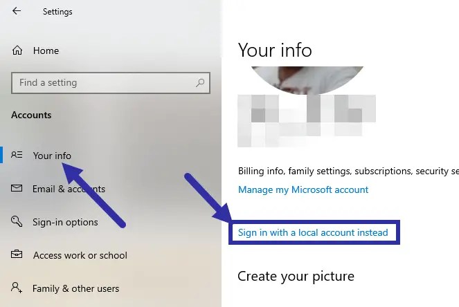 how to unlink microsoft account from computer