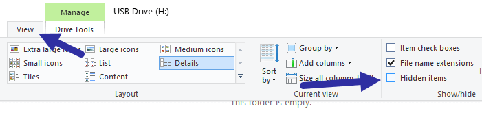カスタム USB ドライブ アイコン - ファイルを非表示