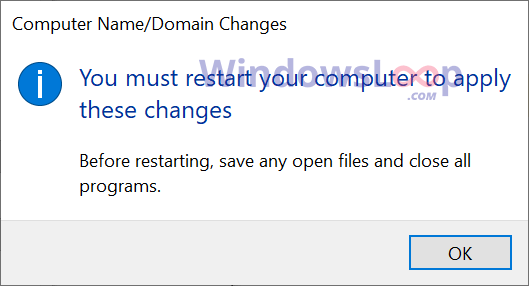 Предупреждение о перезапуске