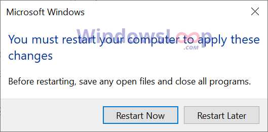 Перезагрузить виндовс 10