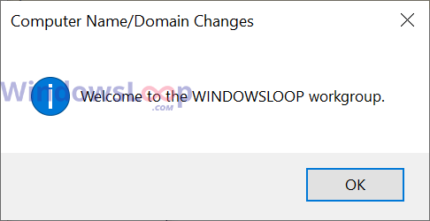 Имя рабочей группы изменено