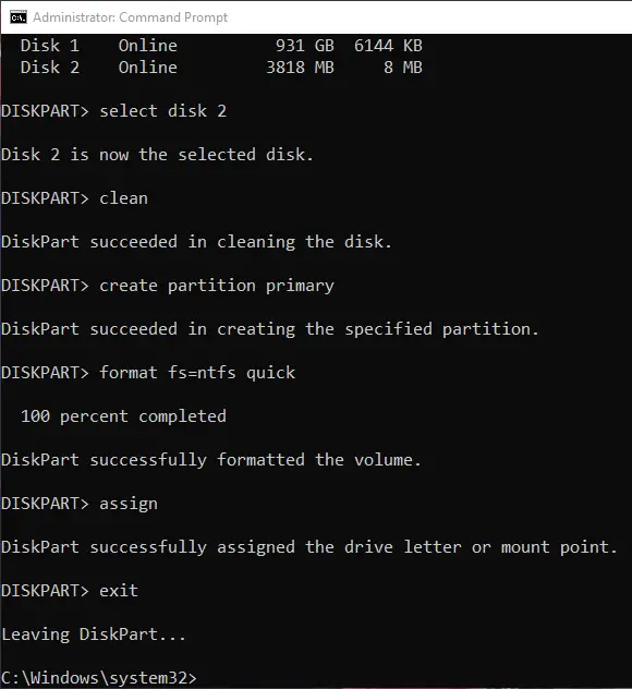 How to Format USB Drive using Command Prompt in Windows