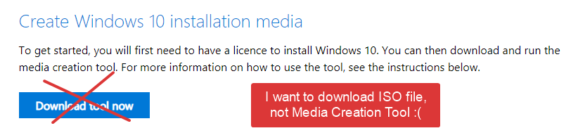 download windows 10 1709 without using media creation tool