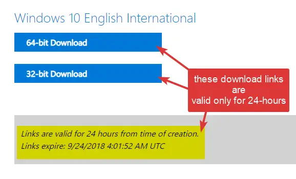 Iso download links chrome