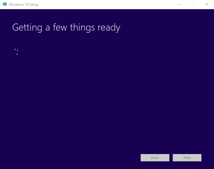 Media creation tool gettings a few things ready