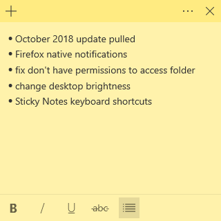 sticky notes shortcuts