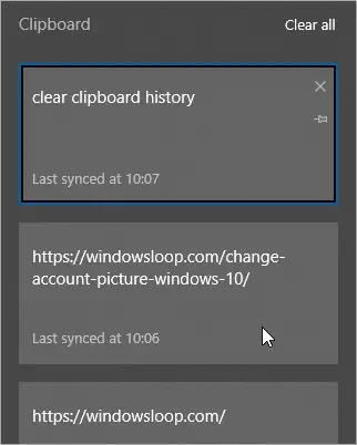delete clipboard history