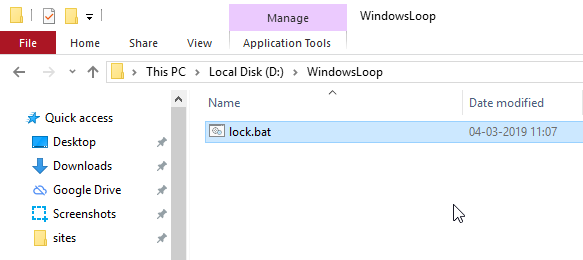 windows 10 lock a folder