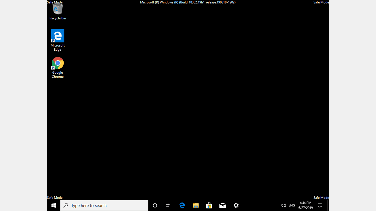 windows 10 safe mode desktop