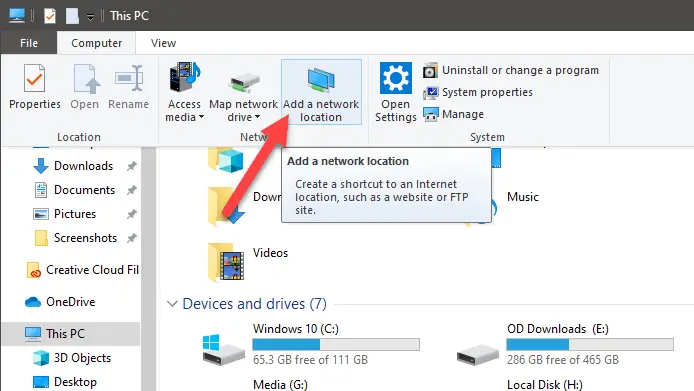 Windows 10 Map Ftp As Drive Click Add Network Location 
