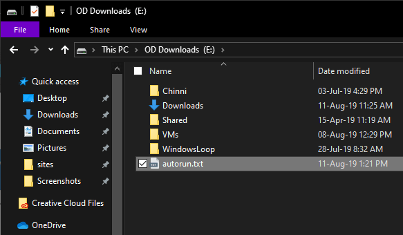 autorun file windows 10