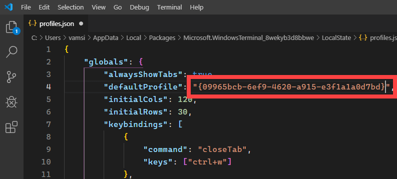 Change-default-console-windows-terminal-paste-guid-in-defaultvalue