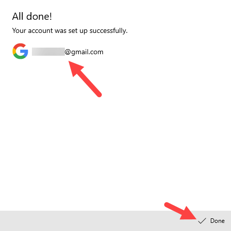 Connect gmail in win 10 mail app - gmail added