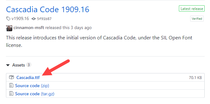 Download-cascadia-code-font-click-download-link