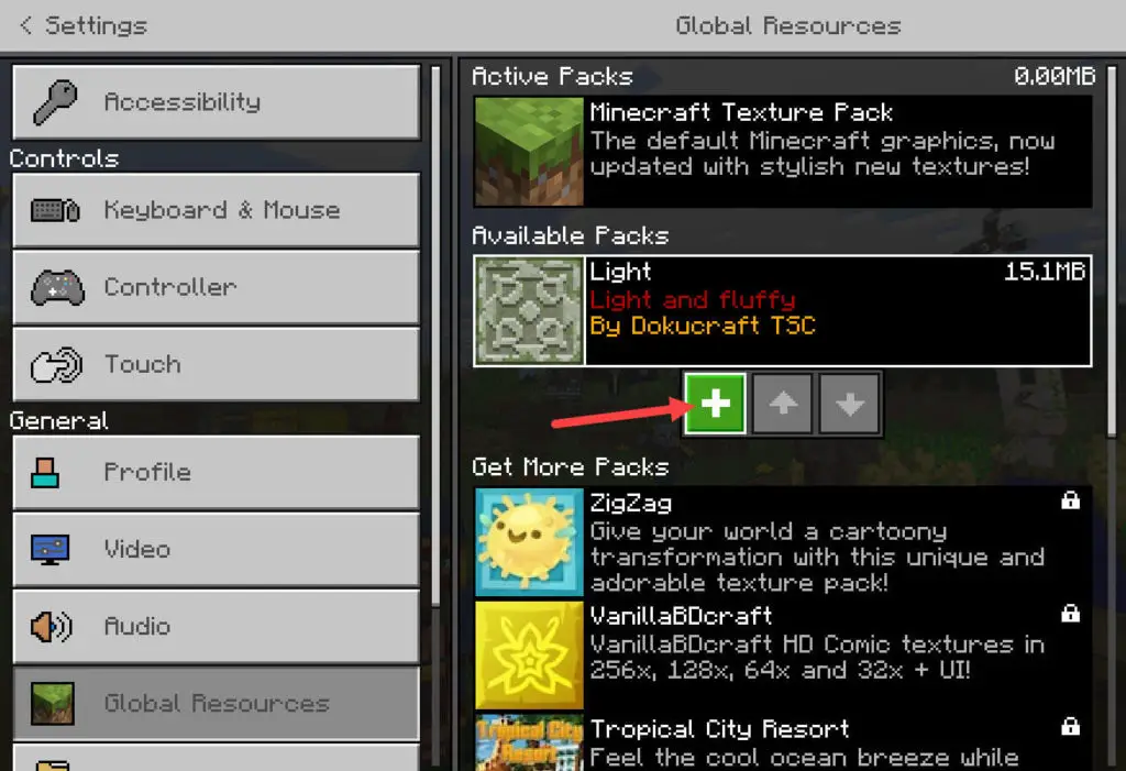 minecraft what is the check by resource packs