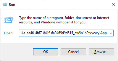 Access uwp file explorer windows 10 - run command