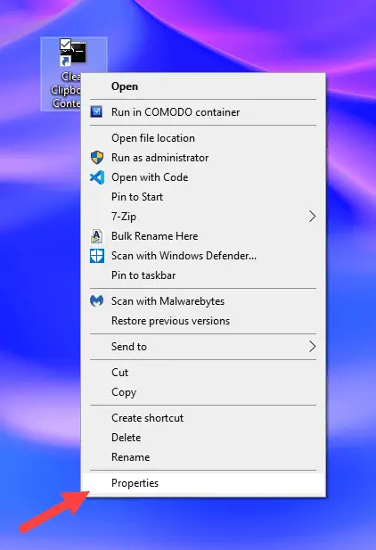 windows 10 clear start menu shortcut