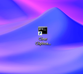 Clear clipboard shortcut - shortcut created