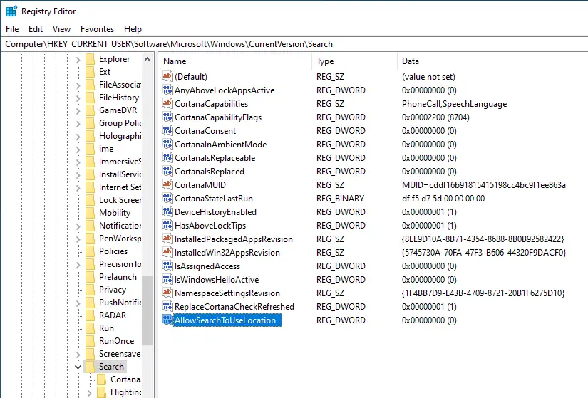 Disable-start-menu-web-results-windows-10-name-value-1