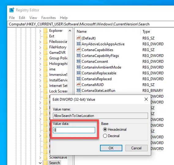 Disable-start-menu-web-results-windows-10-set-value-data-1
