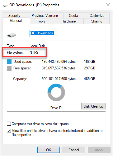 Find-file-system-properties