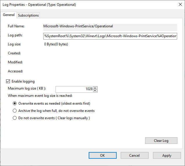 Print-history-windows-select-enable-logging