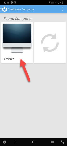 Remote-shutdown-windows-from-android-select-computer