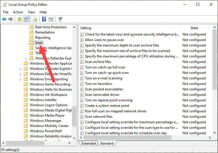 Windows-defender-archive-scan-go-to-policy