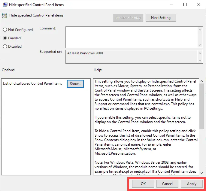 Hide-control-panel-items-gpo-windows-save-policy-changes