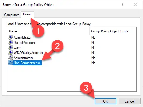 Non-administrator-group-policy-windows-select-non-admins