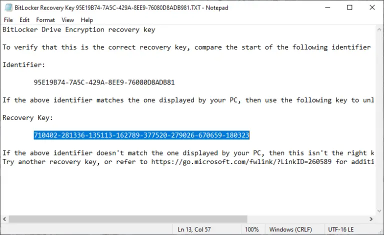 windows 7 ultimate bitlocker backup recovery key