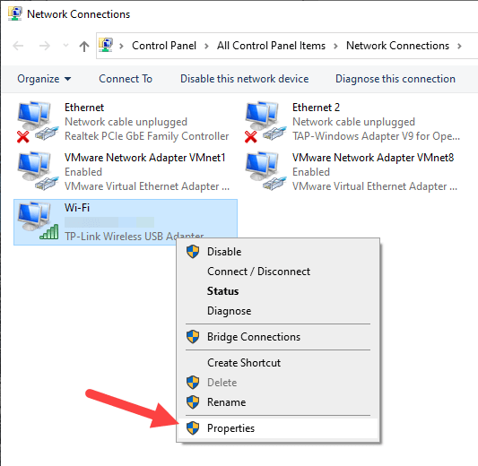 Disable-wifi-on-lan-connect-windows-select-properties
