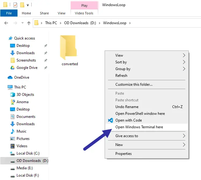 windows terminal list files command