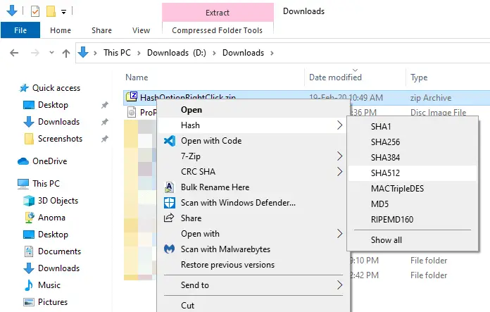 Add-hash-option-to-context-menu-select-hash