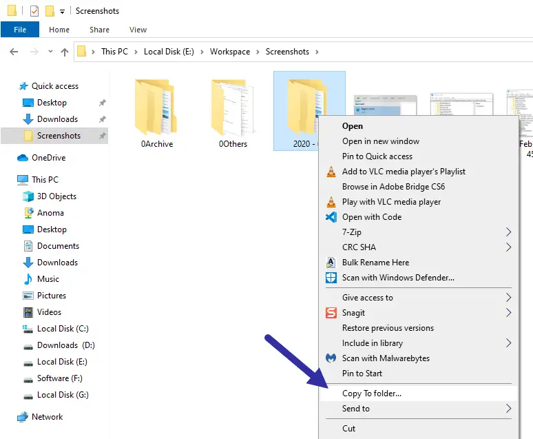 Copy-to-right-click-option-option-added