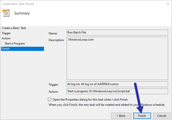 Schedule-batch-file-click-finish