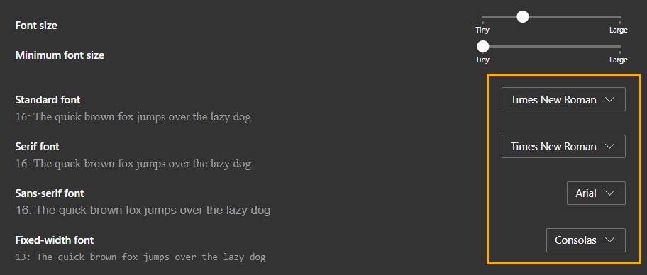 Windows-edge-chromium-select-fonts