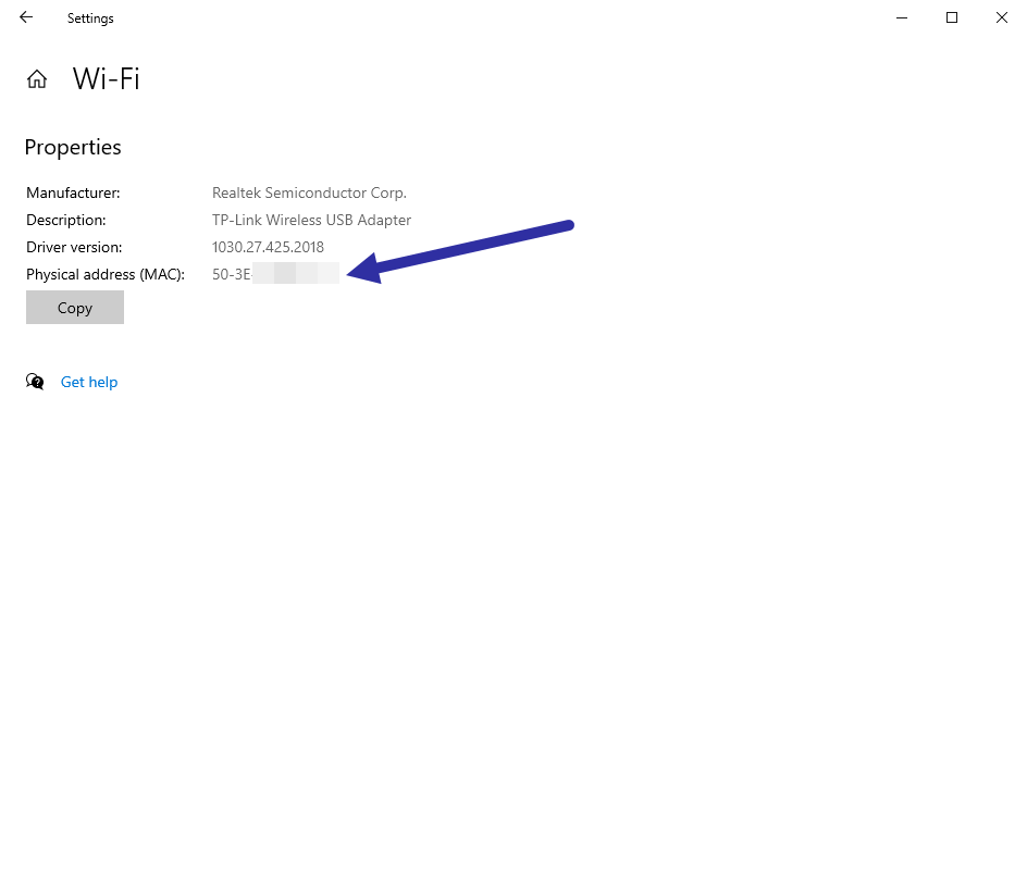 linux get wifi mac address