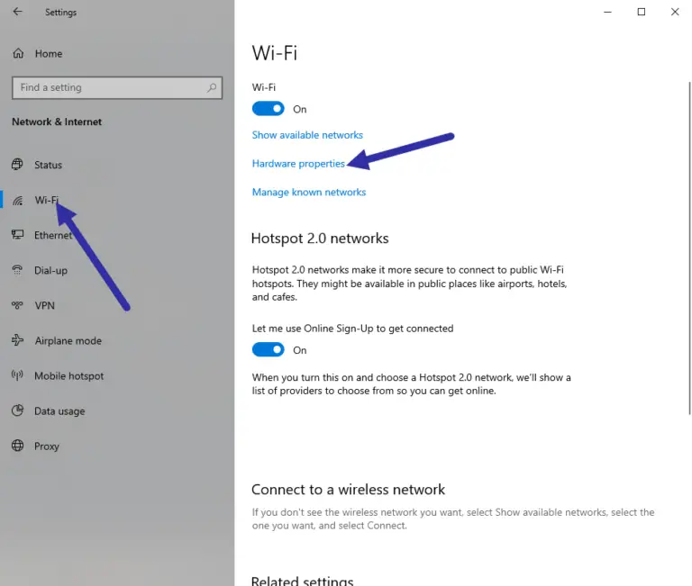 find network mac address windows 10
