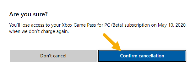 cancelling game pass in xbox app on pc