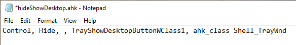 Hide remove show desktop button taskbar - add code