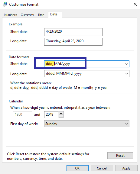 Show-weekday-on-taskbar-notation