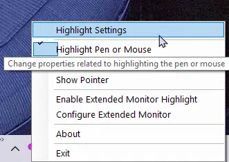 custom mouse pointer yellow highlight