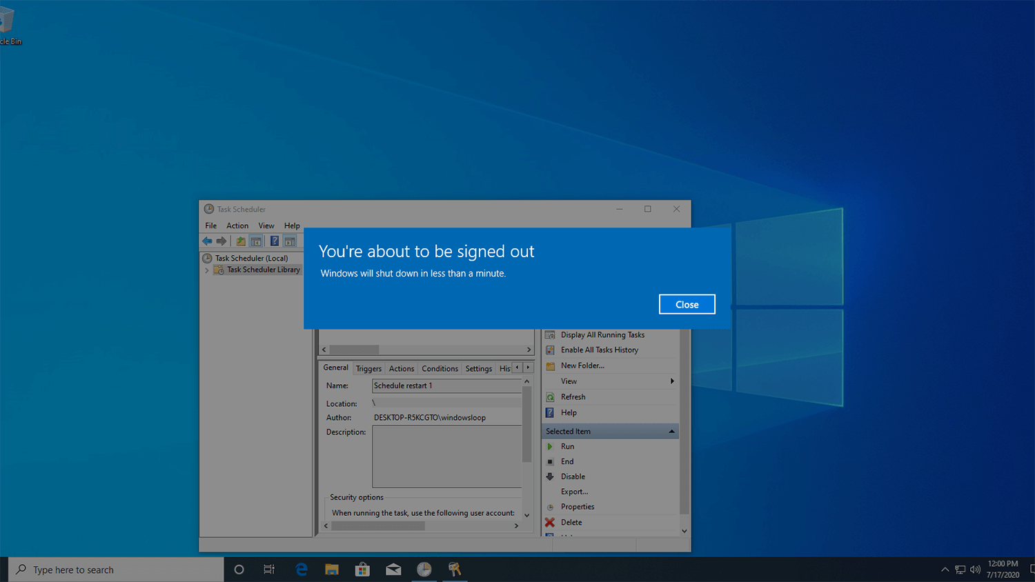 scheduled reboot windows 7