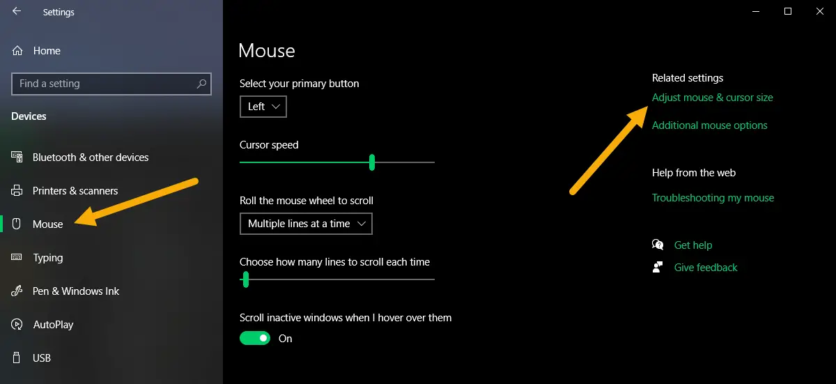 macos mouse cursor for windows